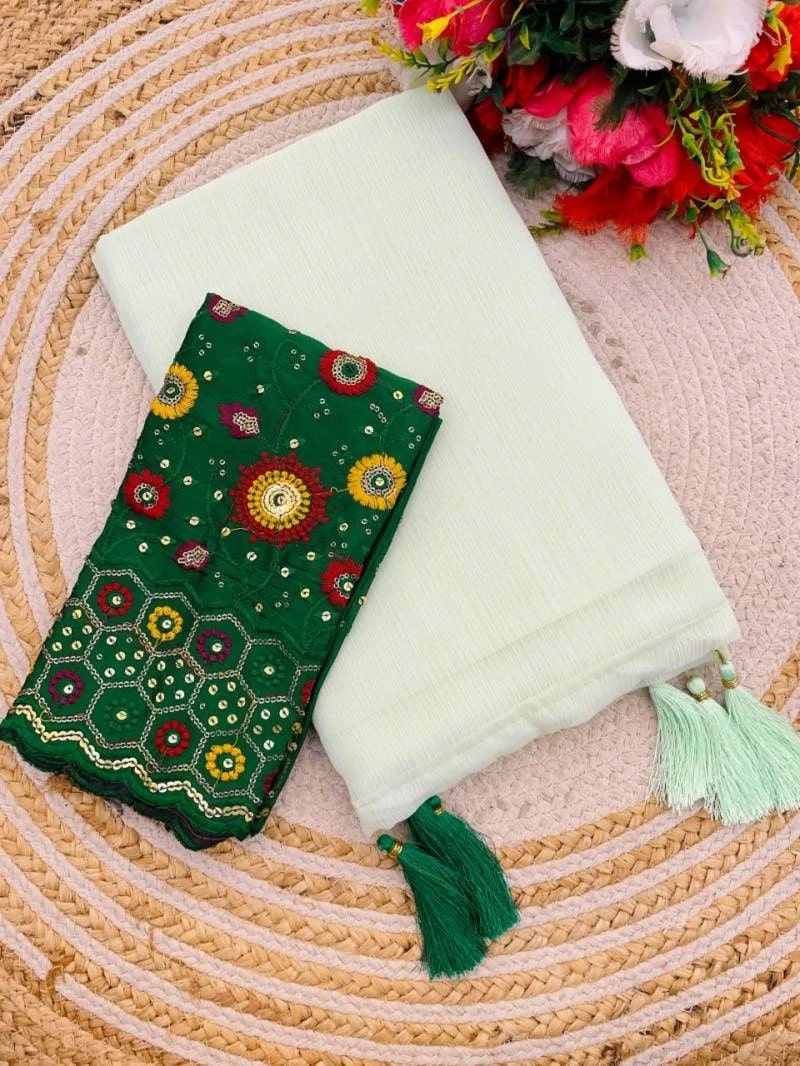 Panchrangi Designer Plain Saree Colllection