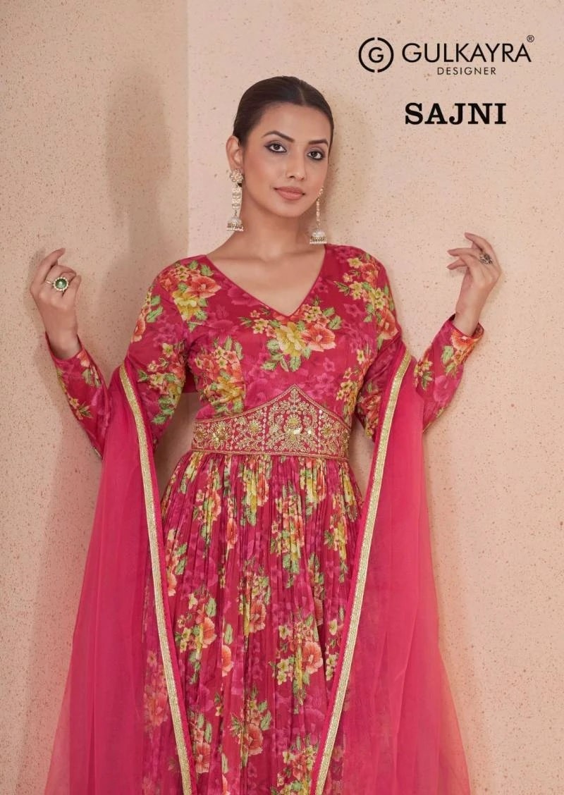 Gulkayra Sajni Printed Fancy Gown With Dupatta Collection