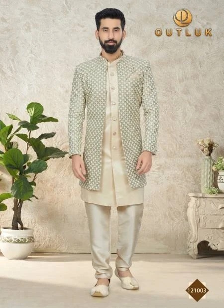Outluk Vol 121 Wedding Kurta Pajama With Jacket Mens Wear