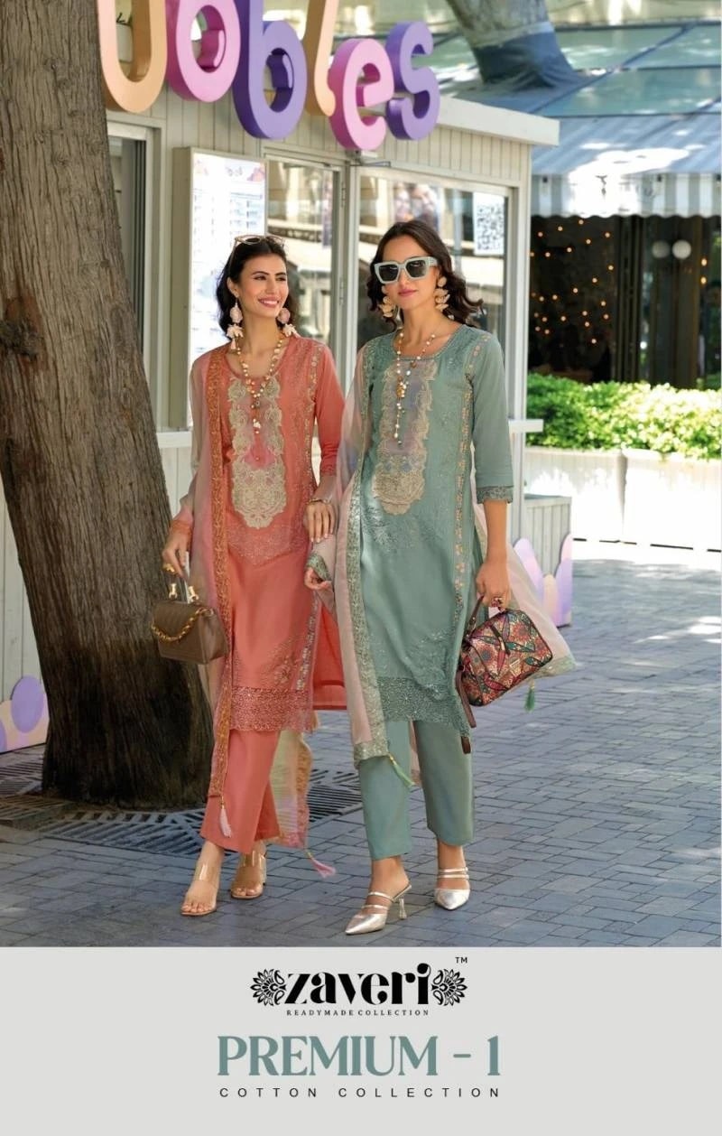 Zaveri Premium 1 Embroidered Kurti Pant With Dupatta