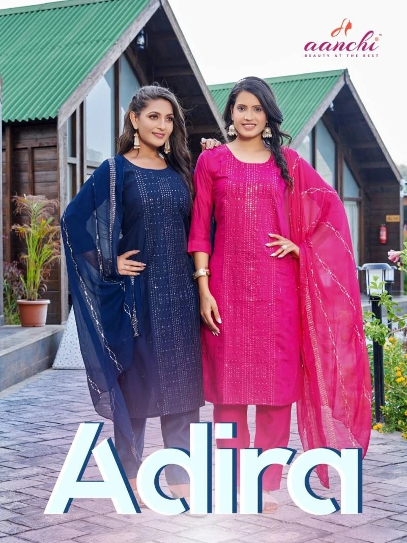 Aanchi Adira Silk Kurti Bottom With Dupatta Set