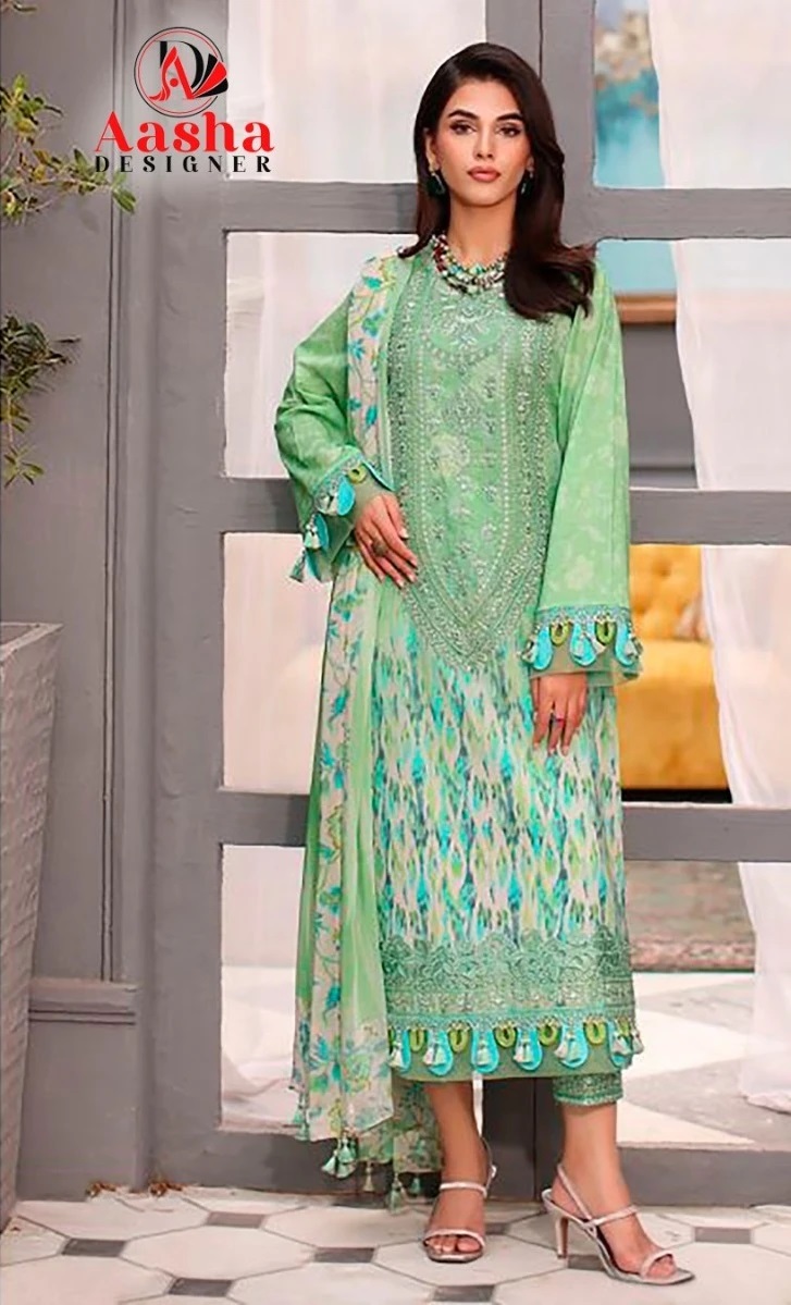 Aasha 1093 Chiffon Dupatta Pakistani Suits