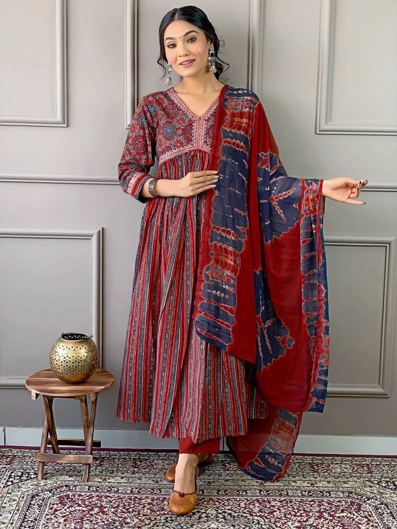 Sku 438 Cotton Kurti Bottom With Dupatta