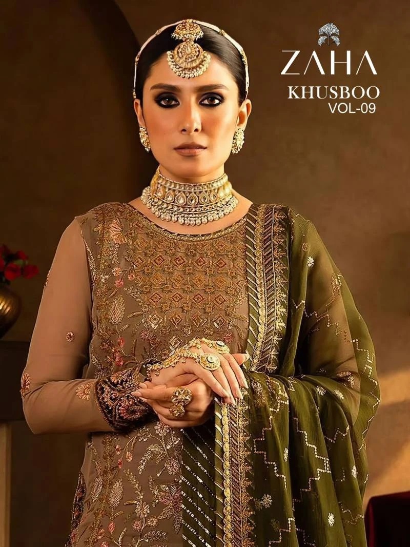 Zaha Khusboo Vol 9 Georgette Pakistani Salwar Suis
