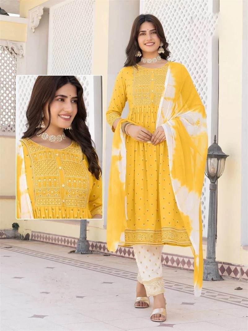 Heritage Kavya Readymade Kurti Pant With Dupatta