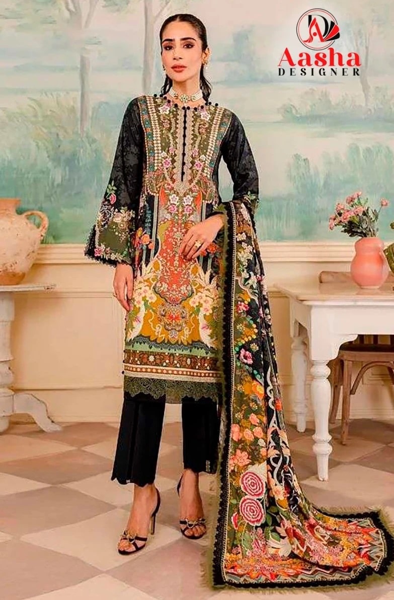 Aasha 1088 And 1089 Chiffon Dupatta Pakistani Salwar Suits
