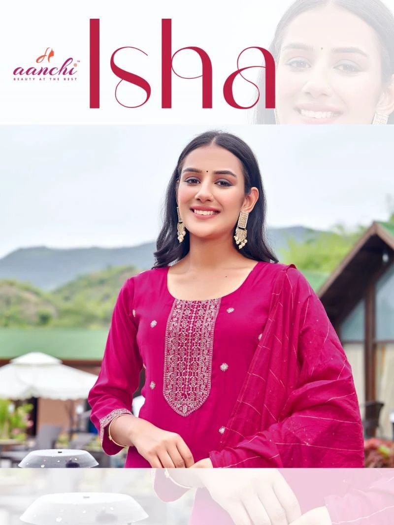 Aanchi Isha Silk Kurti Bottom With Dupatta Collection