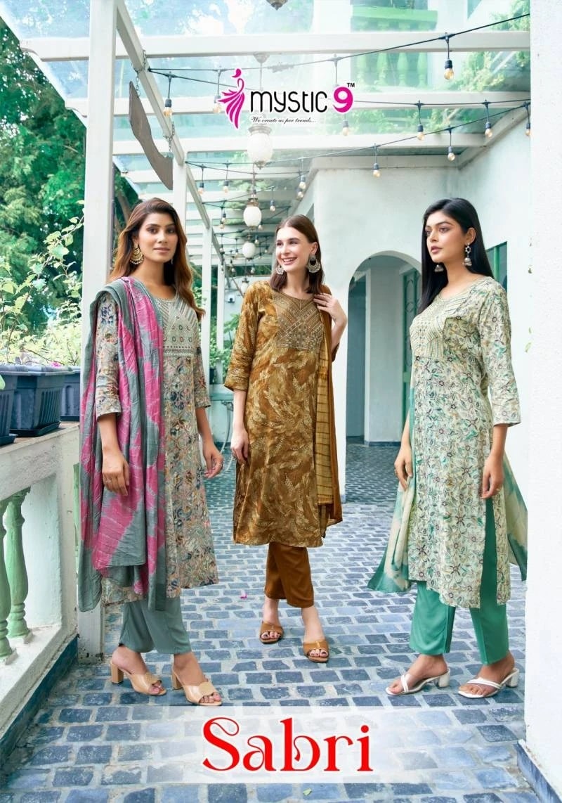 Mystic 9 Sabri Vol 1 Embroidery Kurti Bottom With Dupatta