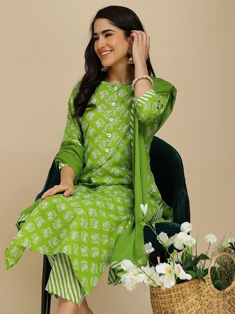 Riyana 54 Printed Kurti Bottom With Dupatta