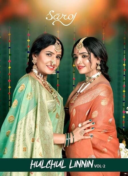 Saroj Hulchal Linen Vol 2 Linen Saree Collection