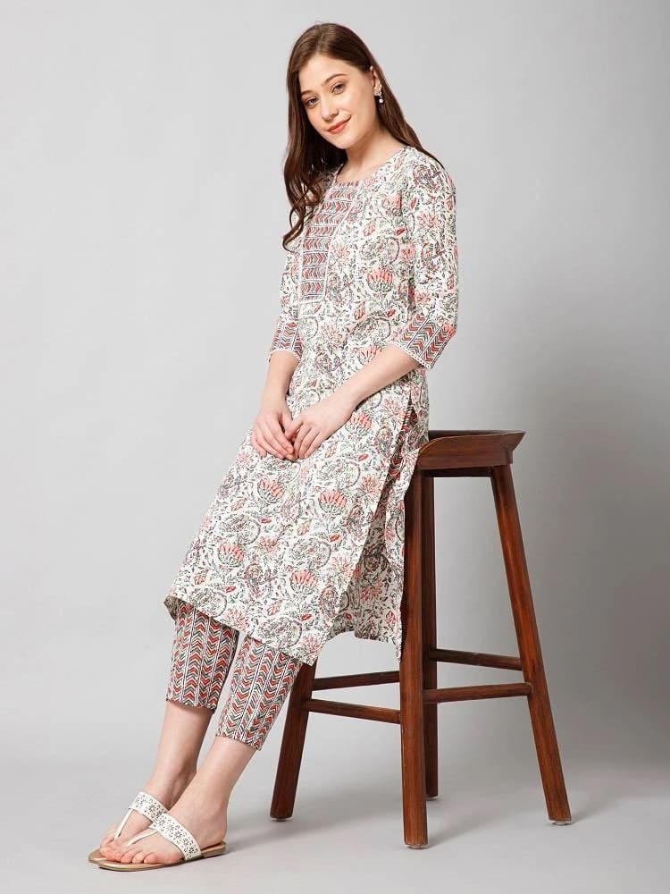 Navya 4 Printed Cotton Kurti With Bottom