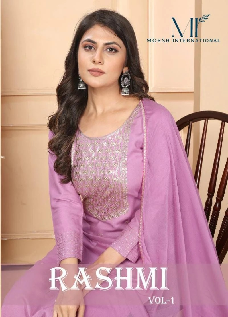 Moksh Rashmi Vol 1 Embroidery Kurti Bottom With Dupatta