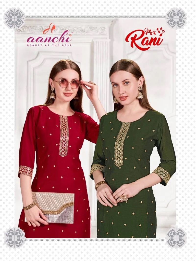 Aanchi Rani Vichitra Embroidered Kurti Collection