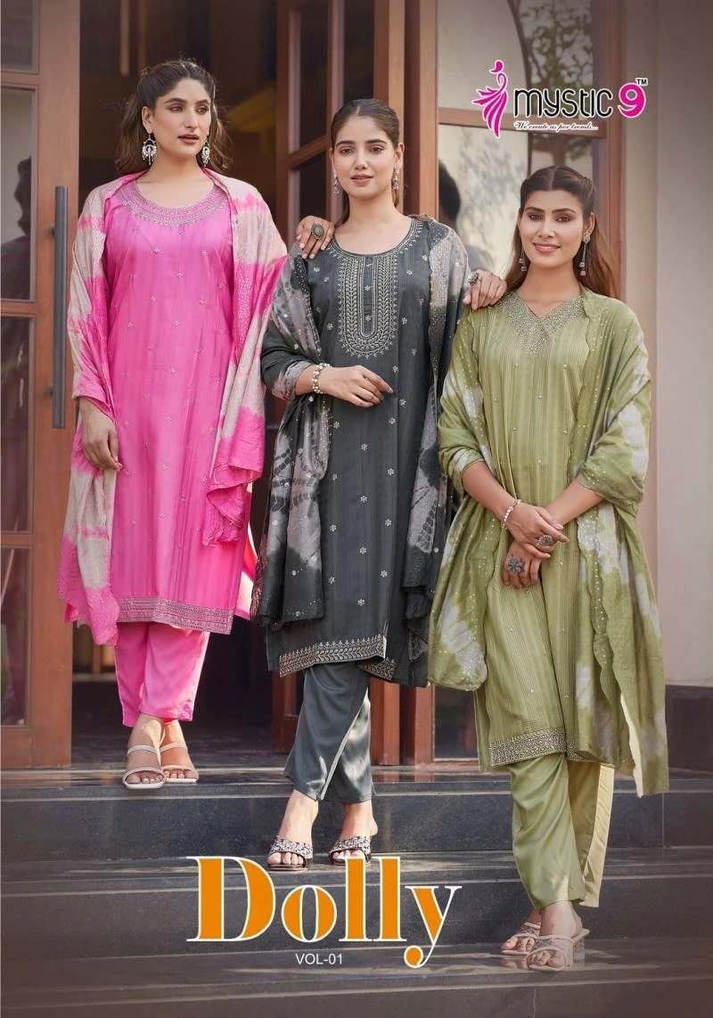 Mystic 9 Dolly Vol 1 Kurti Bottom With Dupatta Collection