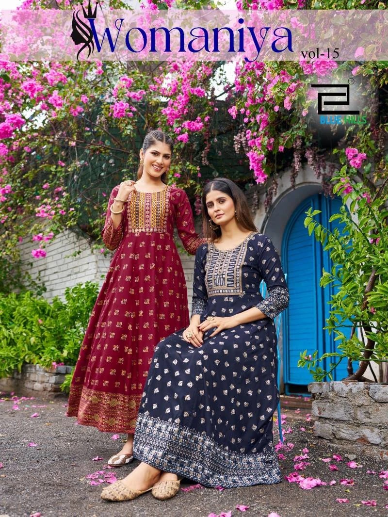 Blue Hills Womaniya Vol 15 Printed Anarkali Kurti Collection