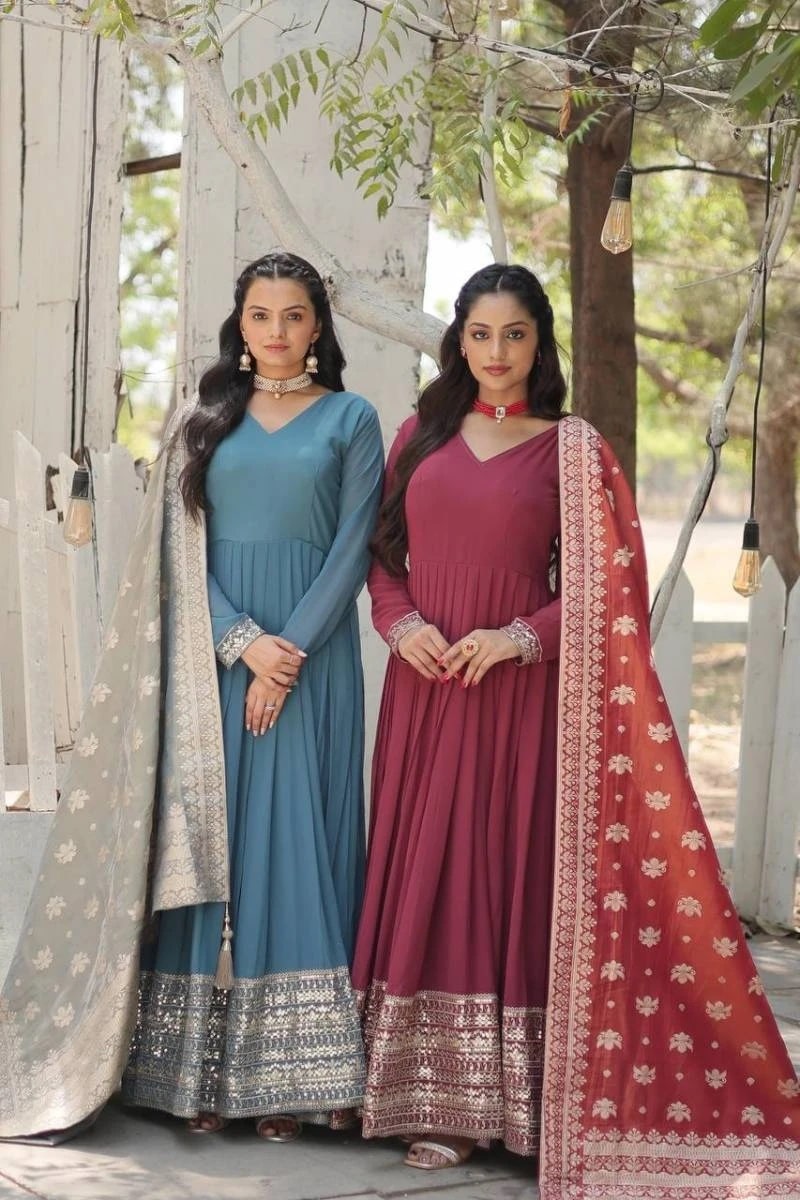 Anamika Vol 68 Georgette Gown With Dupatta Collection