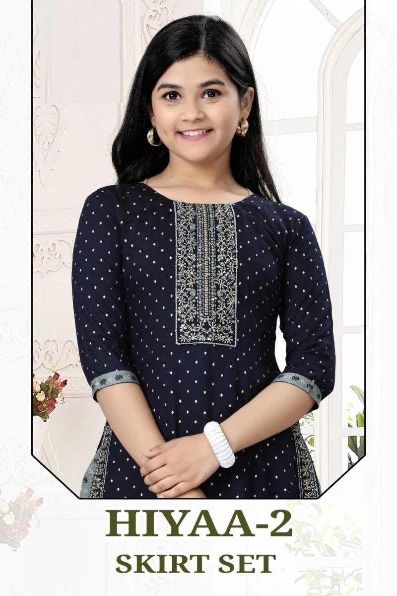 Hiyaa 2 Skirt Set 8404 Printed Kids Wear Collection