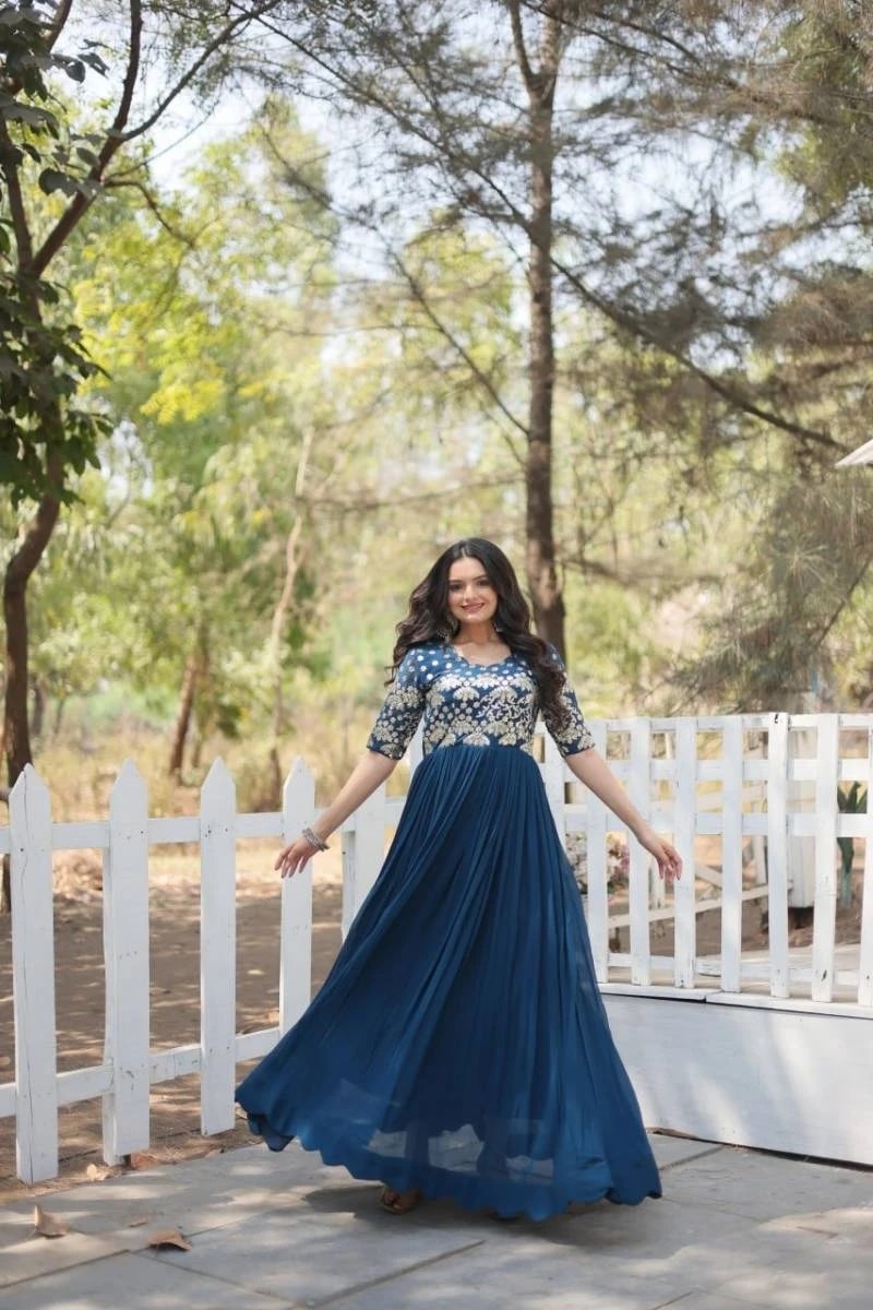 Anamika Vol 70 Faux Blooming Embroidered Gown