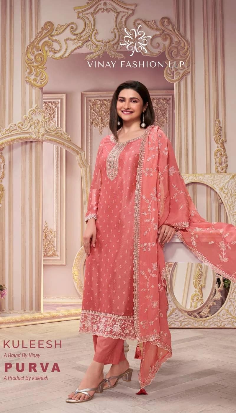 Vinay Kuleesh Purva Embroidered Silk Salwar Kameez