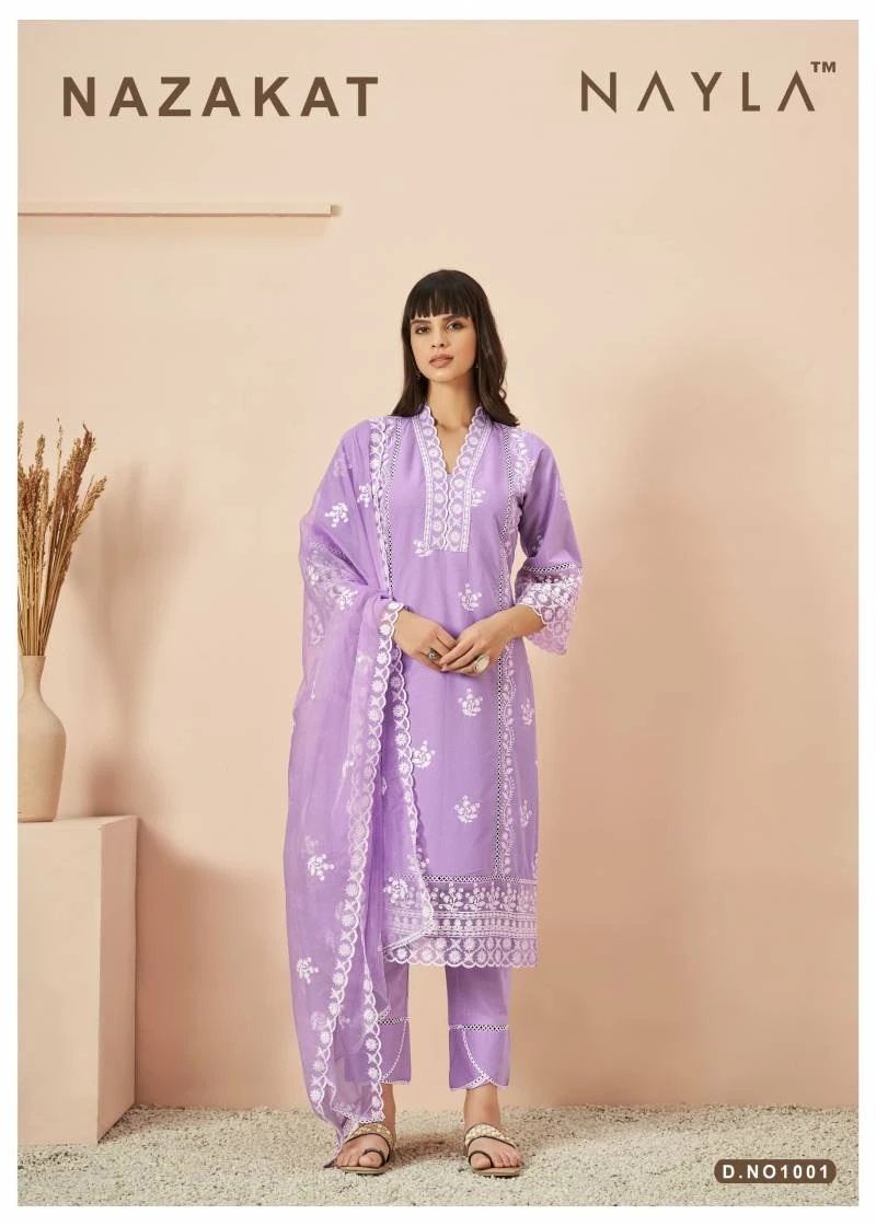 Nayla Nazakat Cotton Kurti Bottom With Dupatta