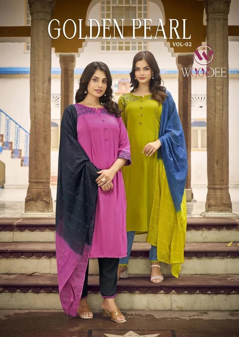 Woodee Golden Pearl Vol 2 Fancy Kurti Bottom With Dupatta