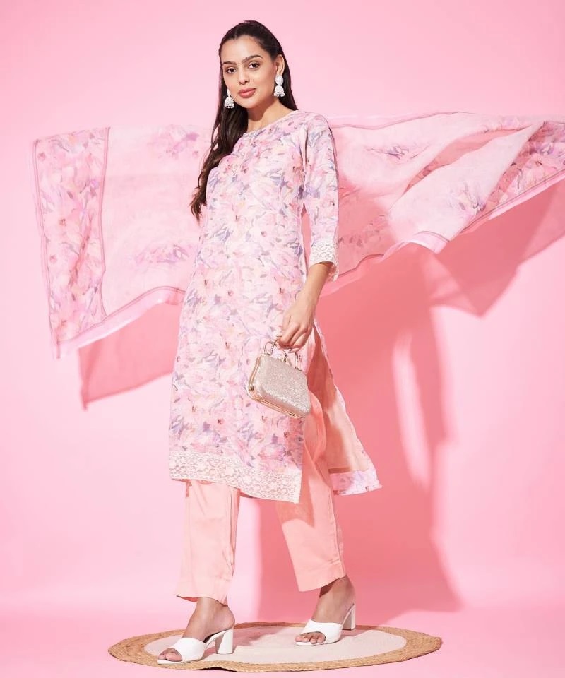 Label Khoj 9722 Linen Printed Kurti Bottom With Dupatta