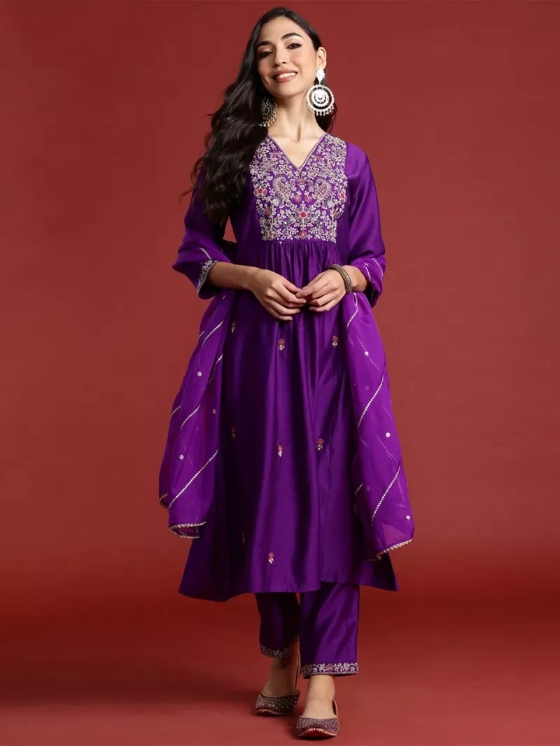 Indo Era 2496 Embroidery Kurti Bottom With Dupatta