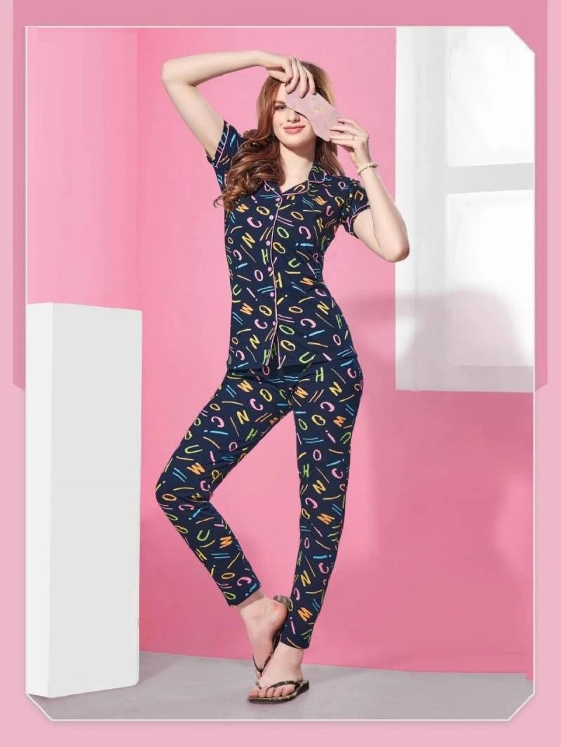 Summer Special C Ns Vol D8601 Printed Hosiery Night Suit