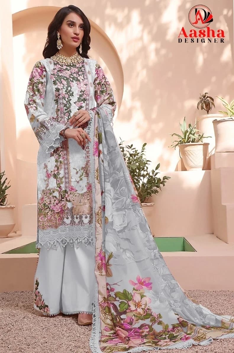 Aasha 1004 A And B Pakistani Suit Chiffon Dupatta
