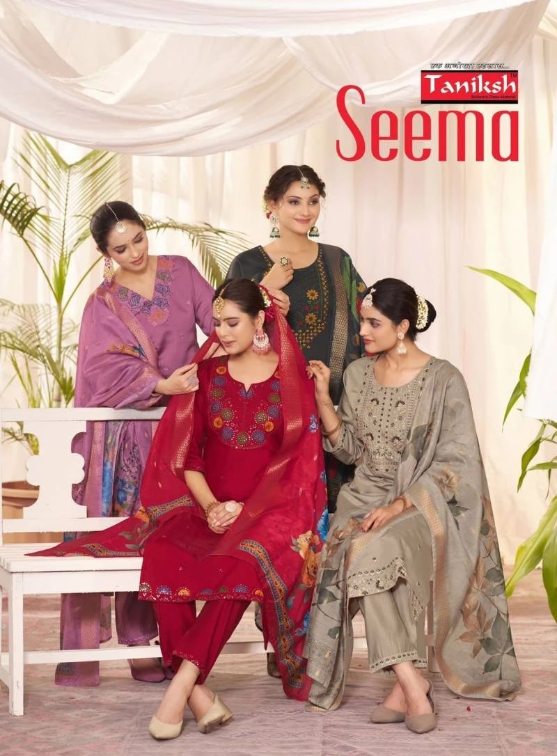 Taniksh Seema Vol 1 Silk Kurti Bottom With Dupatta Collection