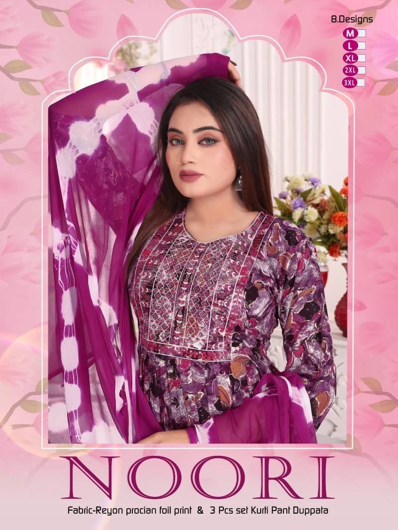 Ft Noori Vol 1 Printed Kurti Bottom With Dupatta