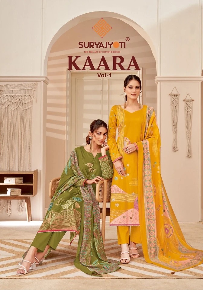 Suryajyoti Kaara Vol 1 Printed Dress Material