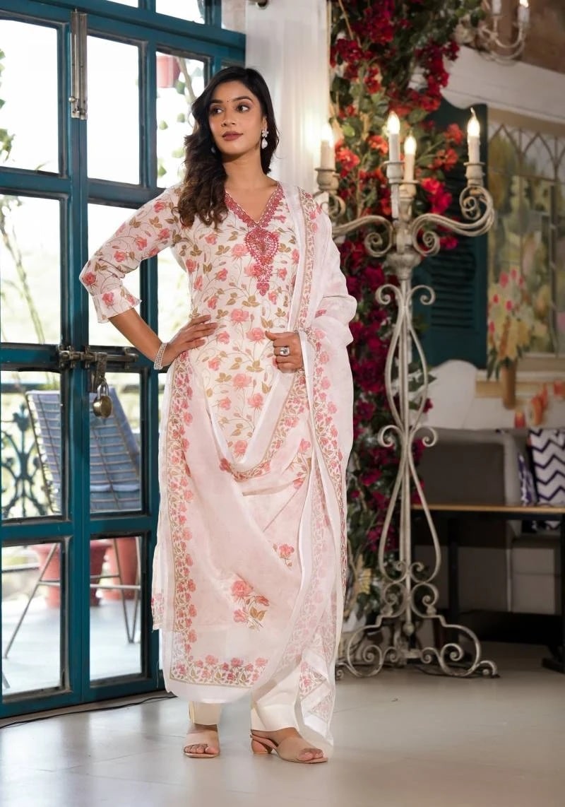 Label Khoj 9618 Linen Kurti Bottom With Dupatta