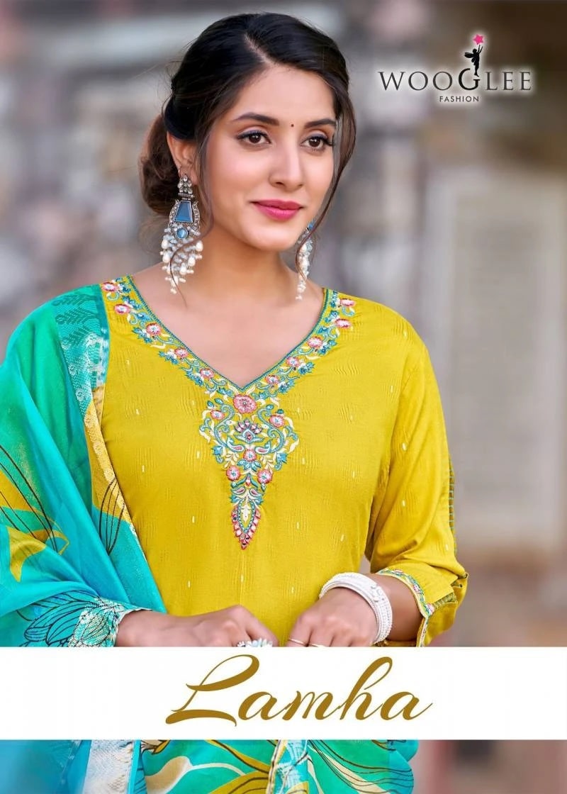 Wooglee Lamha Designer Kurti Pant With Dupatta Set
