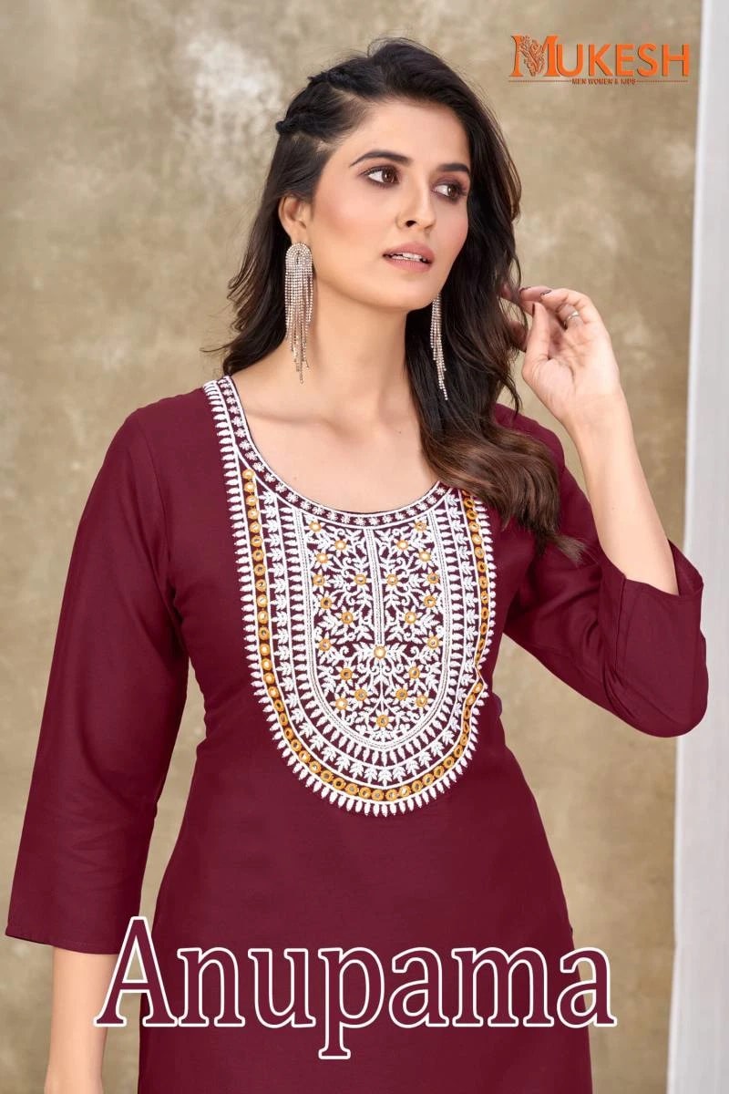 Mukesh Anupama Embroidered Kurti Collection