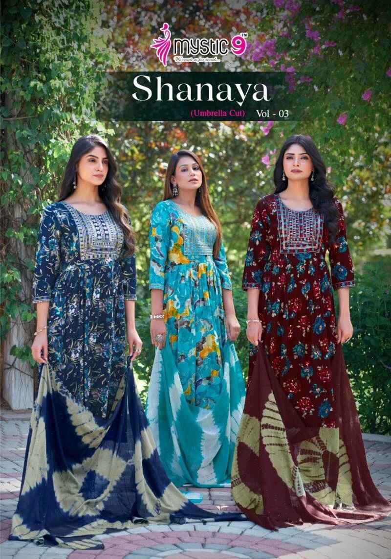 Mystic 9 Shanaya Vol 03 Printed Kurti Pant With Dupatta