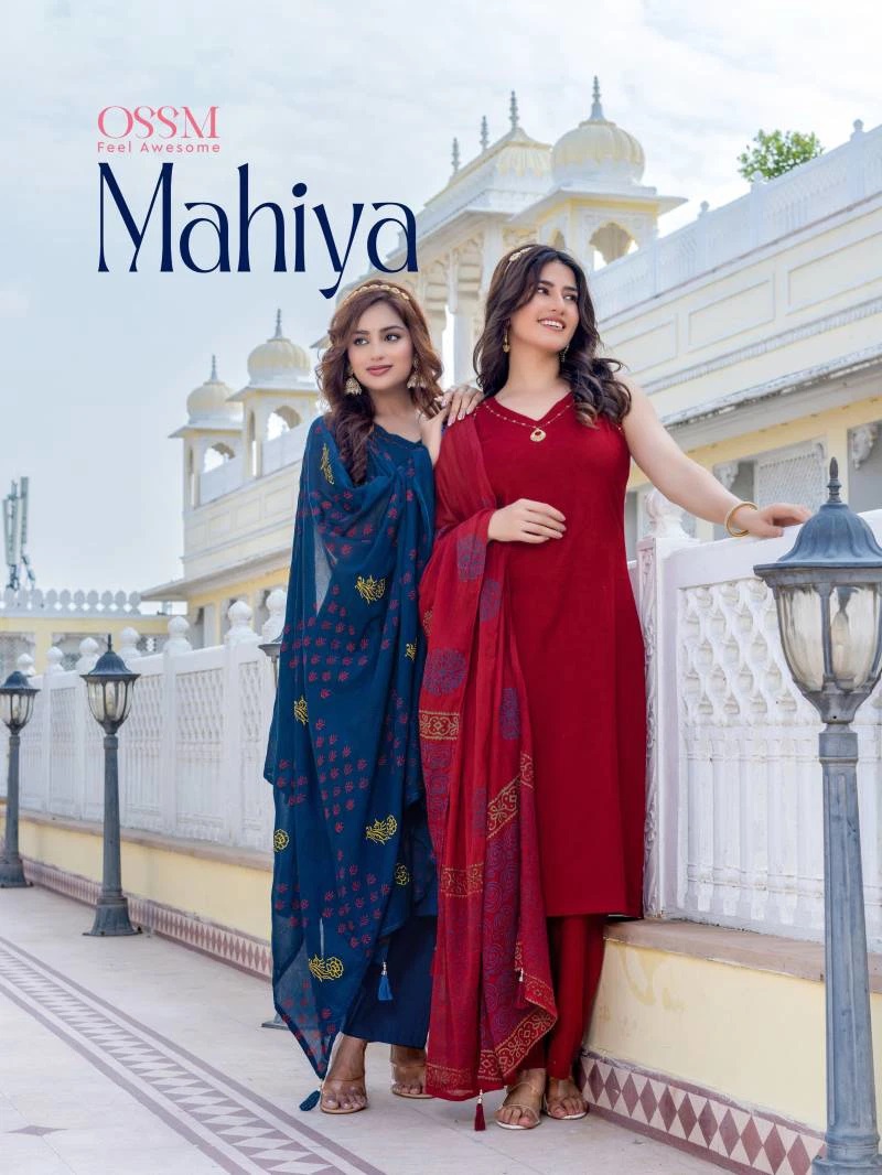Ossm Mahiya Cotton Kurti Bottom With Dupatta