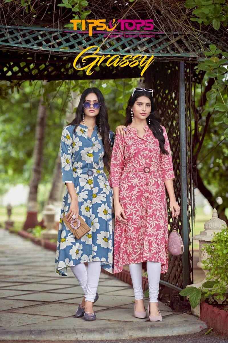 Tips And Tops Grassy Long Printed Kurti Collection