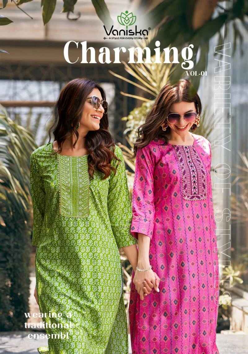 Vaniska Charming Vol 1 Casual Wear Foil Printed Kurti Collection