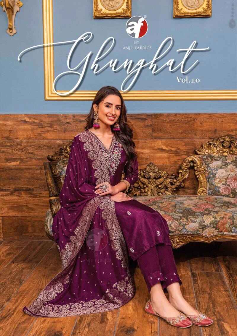 Af Ghunghat Vol 10 Silk Kurti Pant With Dupatta Collection