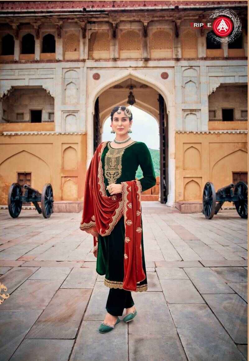 Triple Aaa Alakhnanda Designer Dress Material Collection