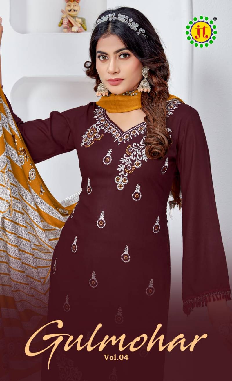 Jt Gulmohar Vol 4 Embroidery Dress Material Collection