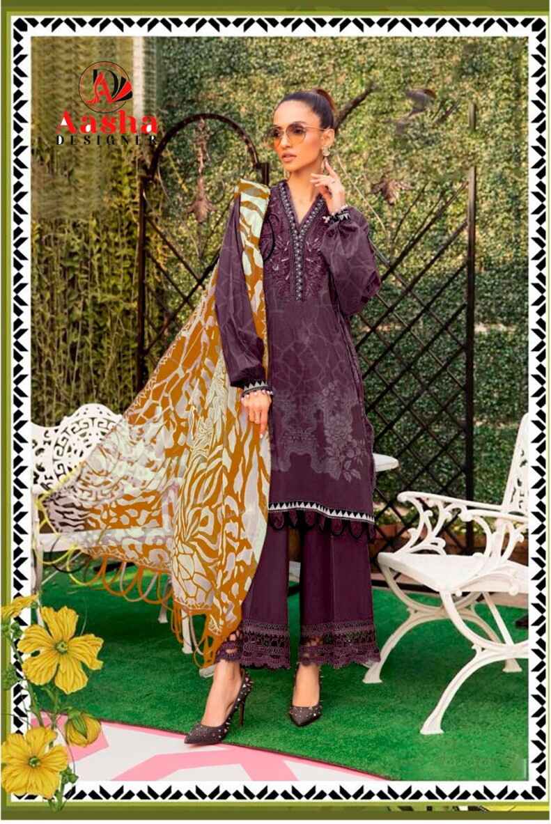 Aasha 1058 A To C Pakistani Salwar Kameez Chiffon Dupatta