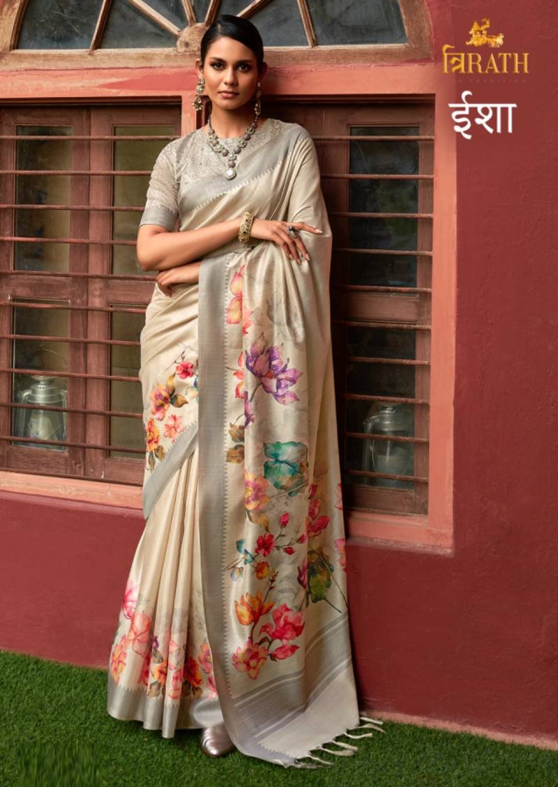 Trirath Isha Digital Printed Silk Saree Collection