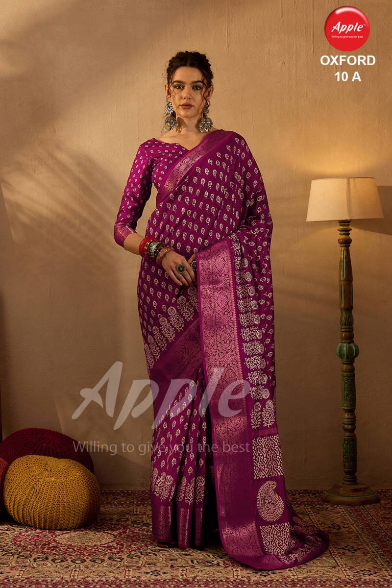 Apple Oxford 10 Silk Printed Saree Collection