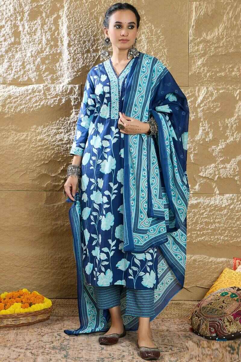 Indo Era 2529 Printed Kurta Pant With Dupatta Set