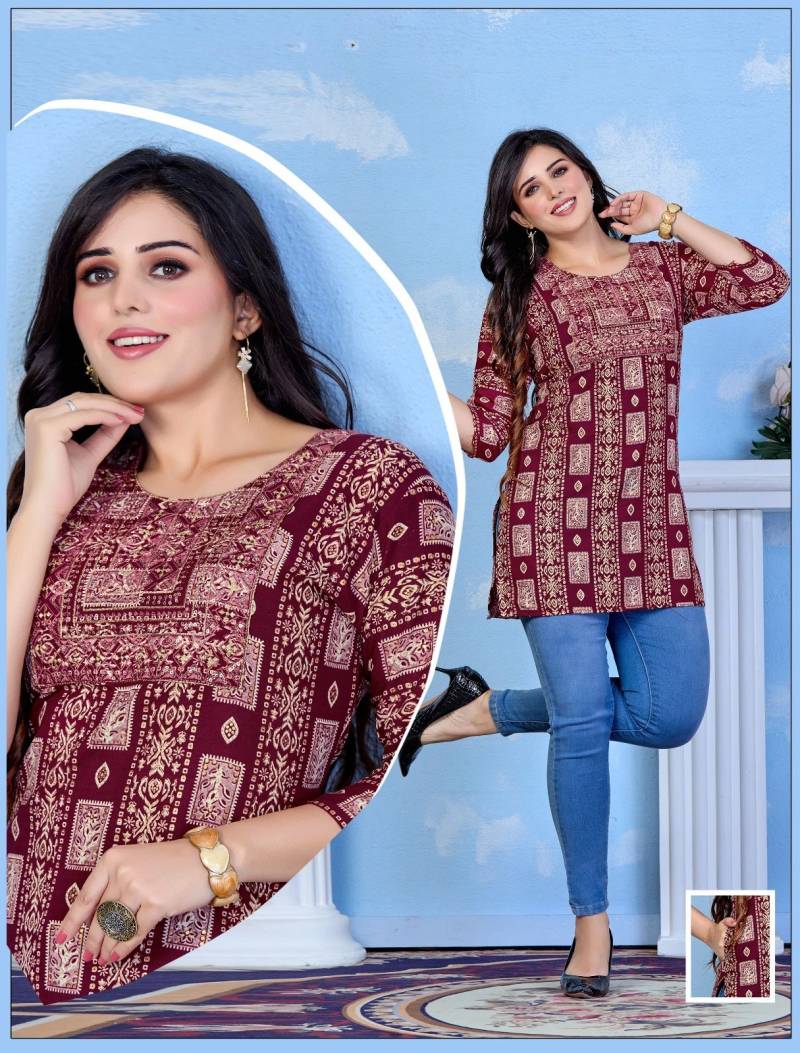Trendy Beauty Rocks Latest Embroidery Short Tops Collection