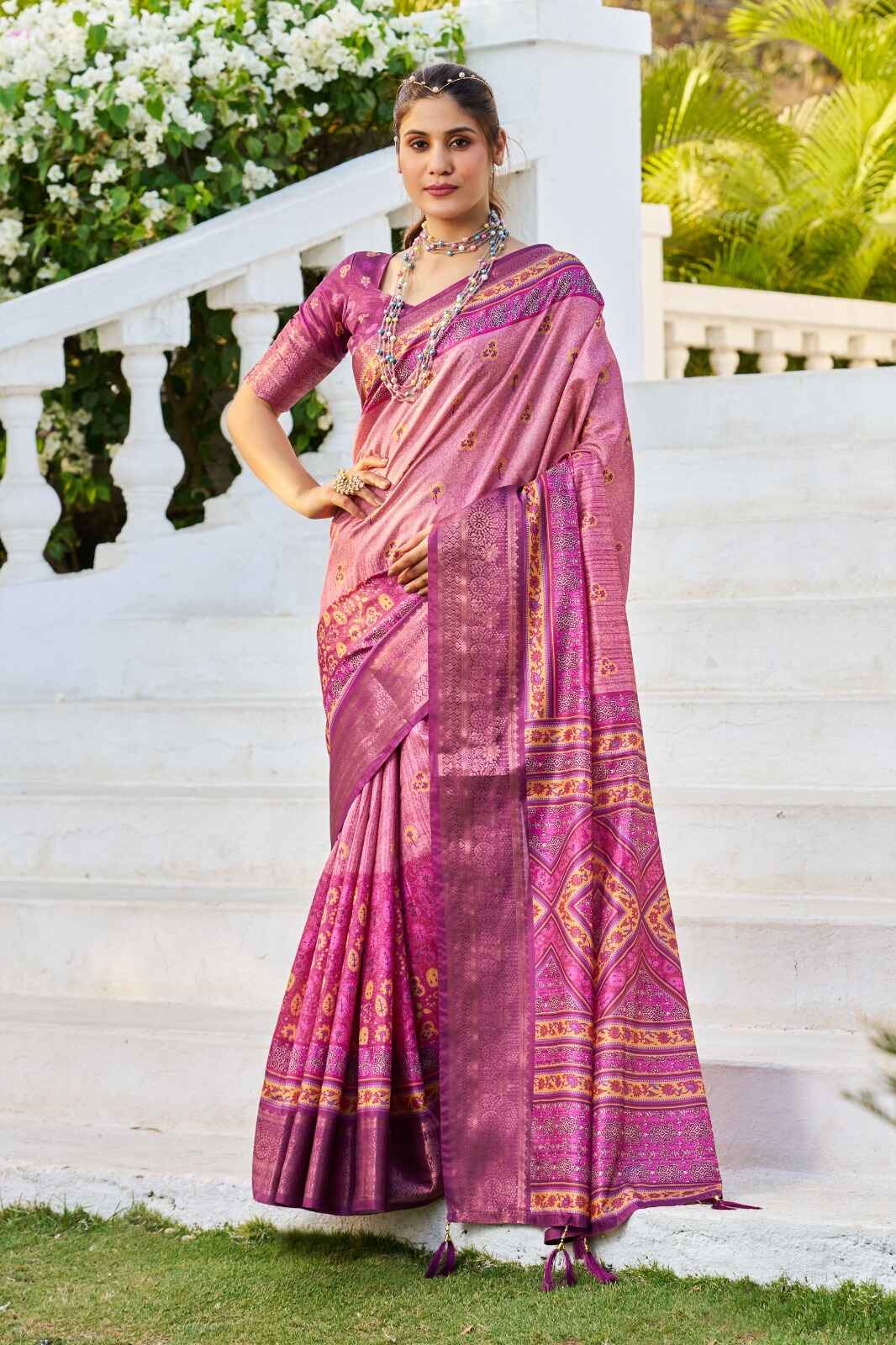 Driva Festive Wear Jacquard With Printed Beautiful Saree Collection
