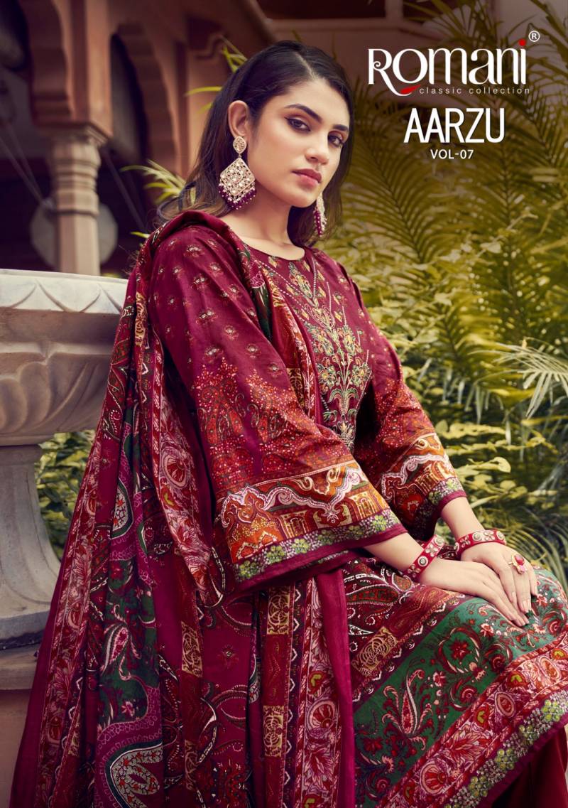 Romani Aarzu Vol 7 Cotton Printed Dress Material