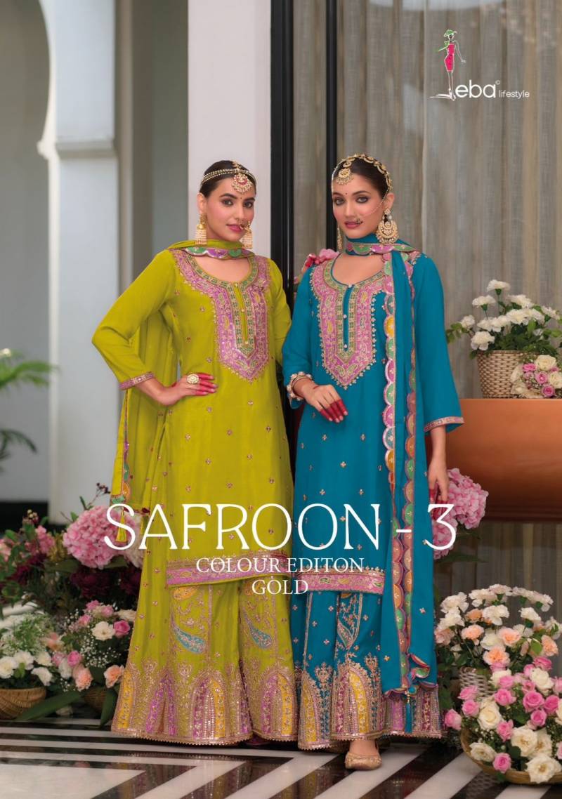Eba Safroon Vol 3 Designer Embroidery Readymade Salwar Suits